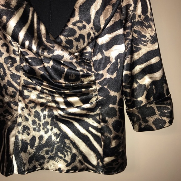Helene Blake 🐆 Animal Print Size Large Blouse - Picture 2 of 6